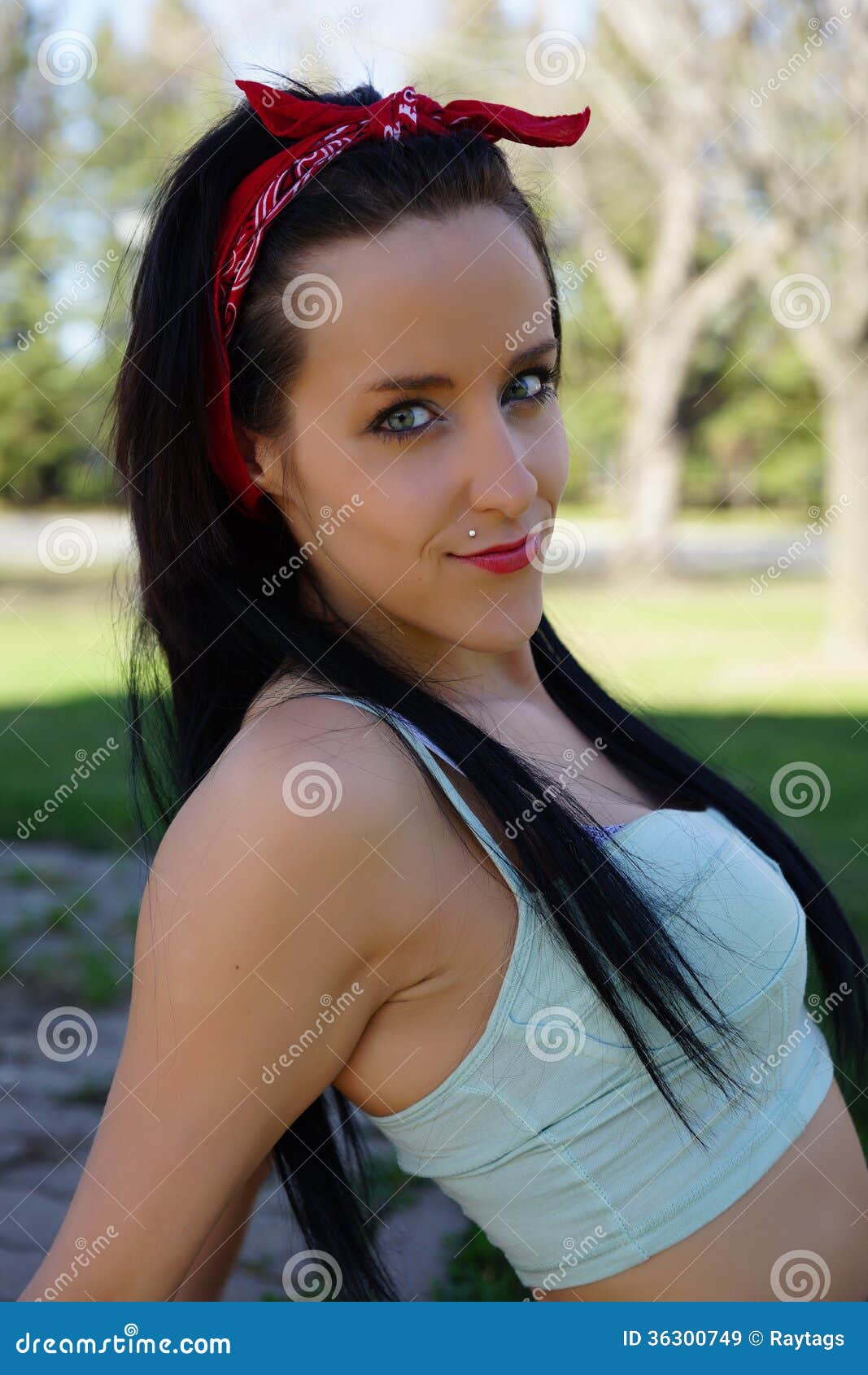 Beautiful Black Hair Model With Blue Eyes Royalty Free Stock Images