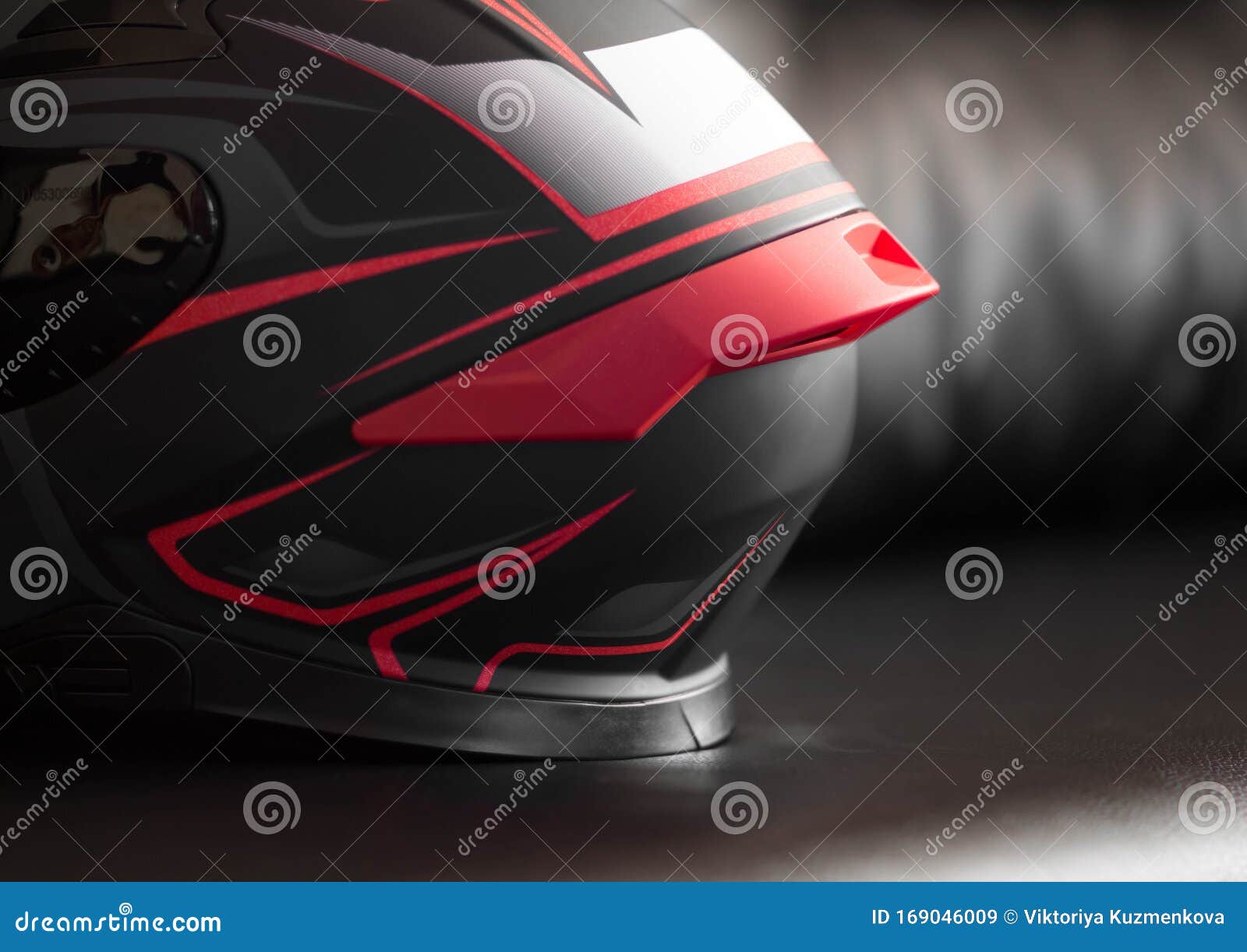 Beautiful Black and Red Motorcycle Helmet with Black Visor Stock Image Image of glass