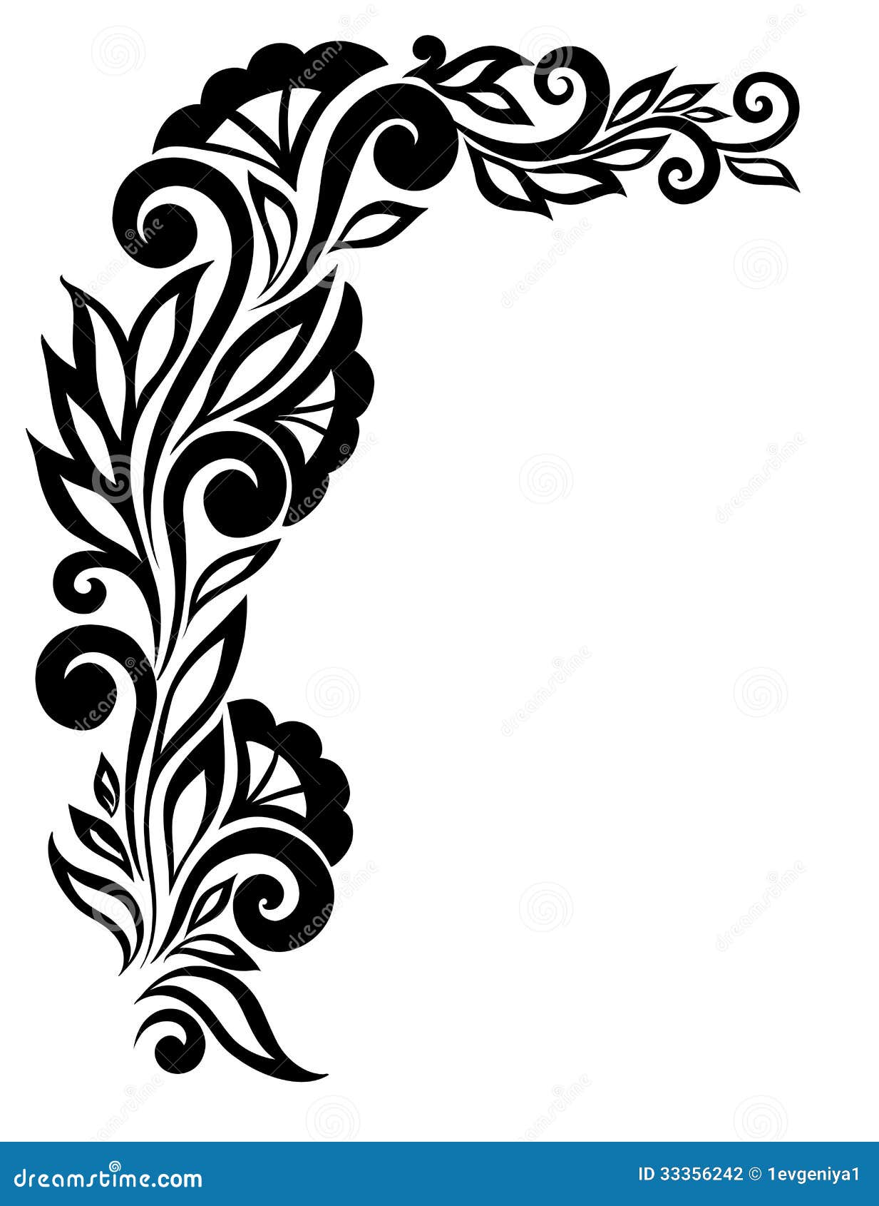 page corner borders black and white clipart