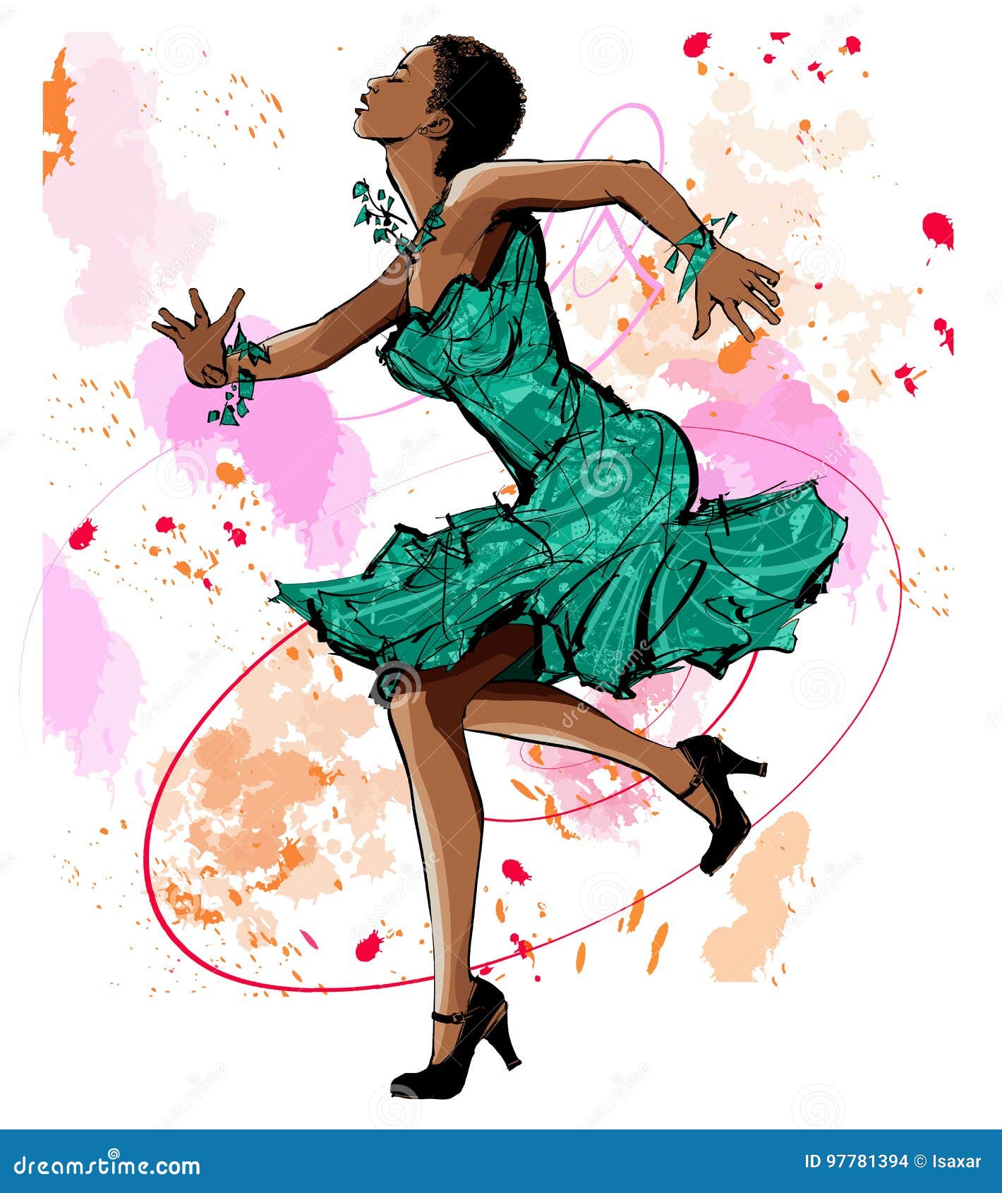 beautiful black woman dancing