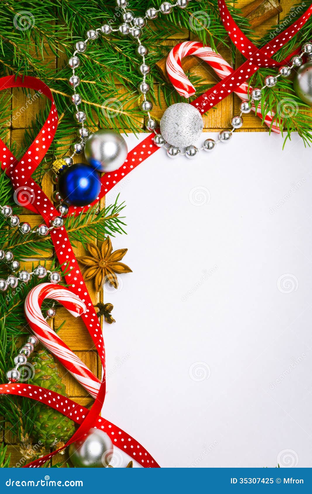 Beautiful Blank Card for Christmas Greetings Stock Image - Image of
