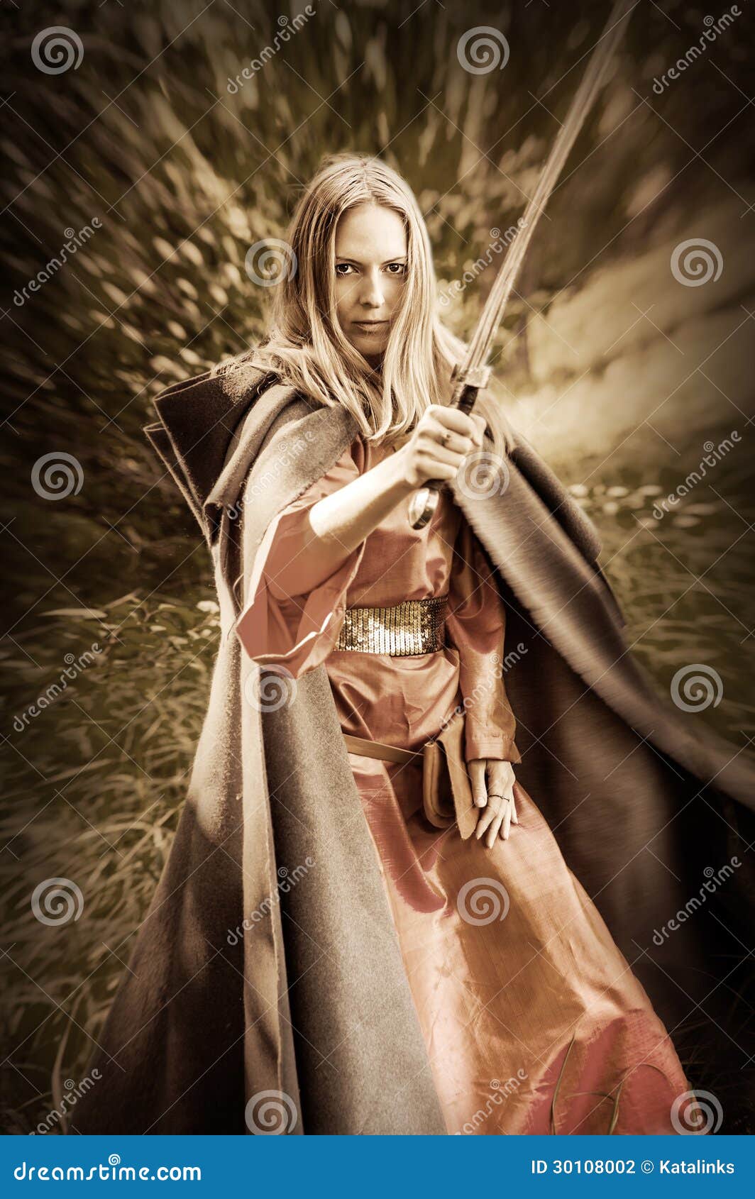 Woman warrior with sword stock photo. Image of female - 30108002