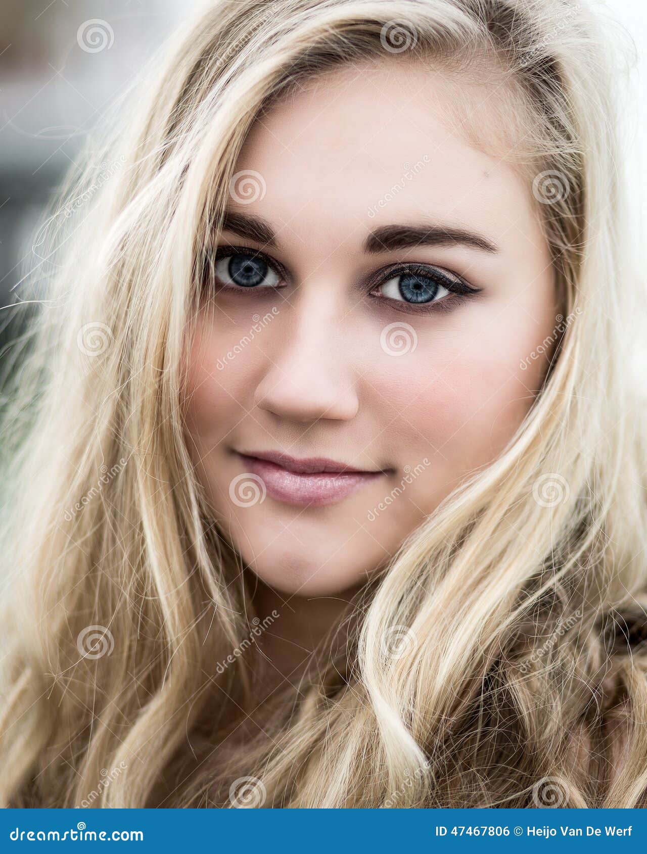 Beautiful Blond Teenage Girl with Blue Eyes Stock Photo - Image of ...