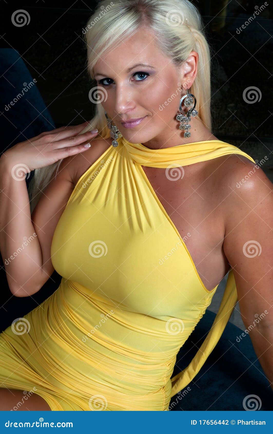 Beautiful Blond Woman with Curvy Figure Stock Photo - Image of