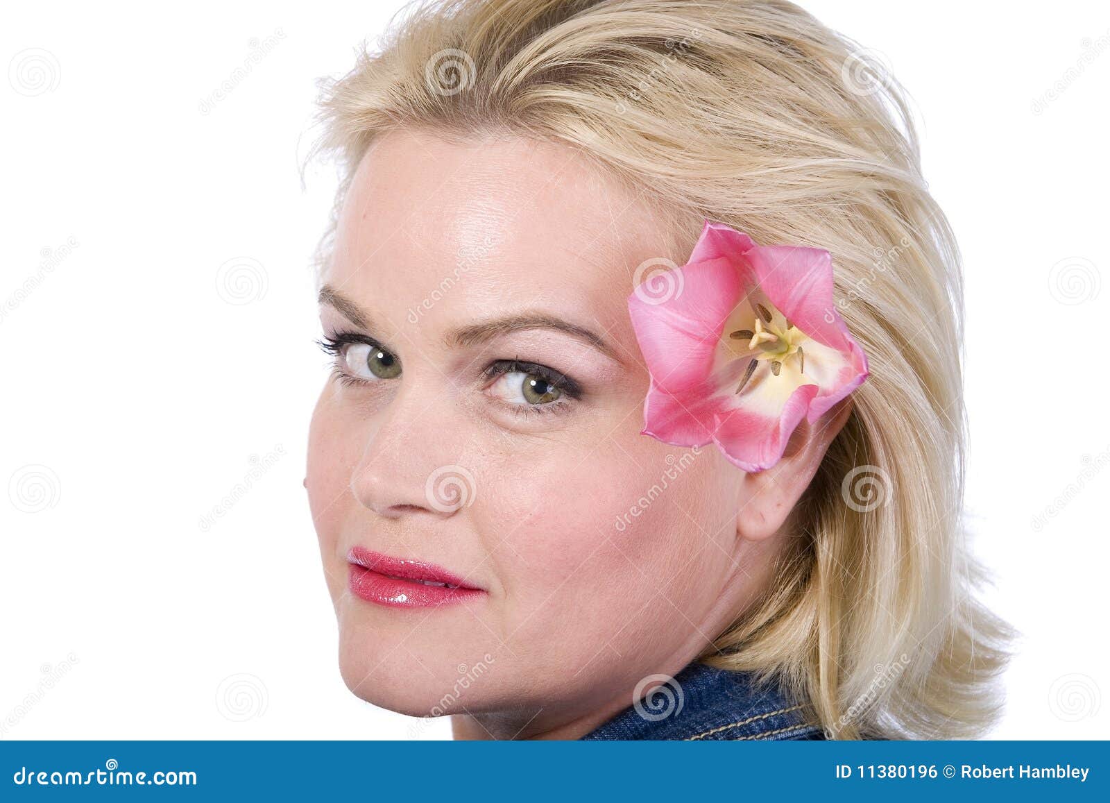 Blonde woman with flowers in her hair - wide 3