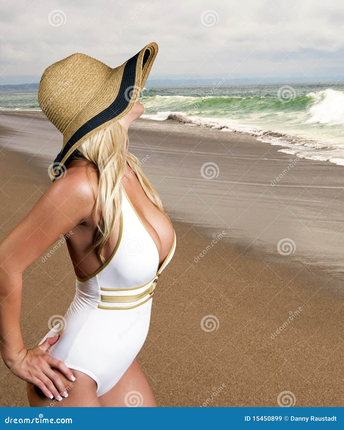 Beautiful Blonde On The Beach Royalty Free Stock Images