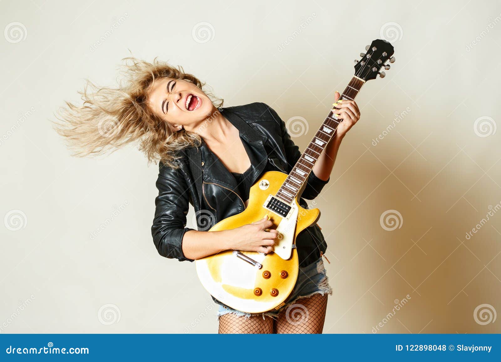 150 Beautiful Blonde Plays Guitar Stock Photos - Free & Royalty