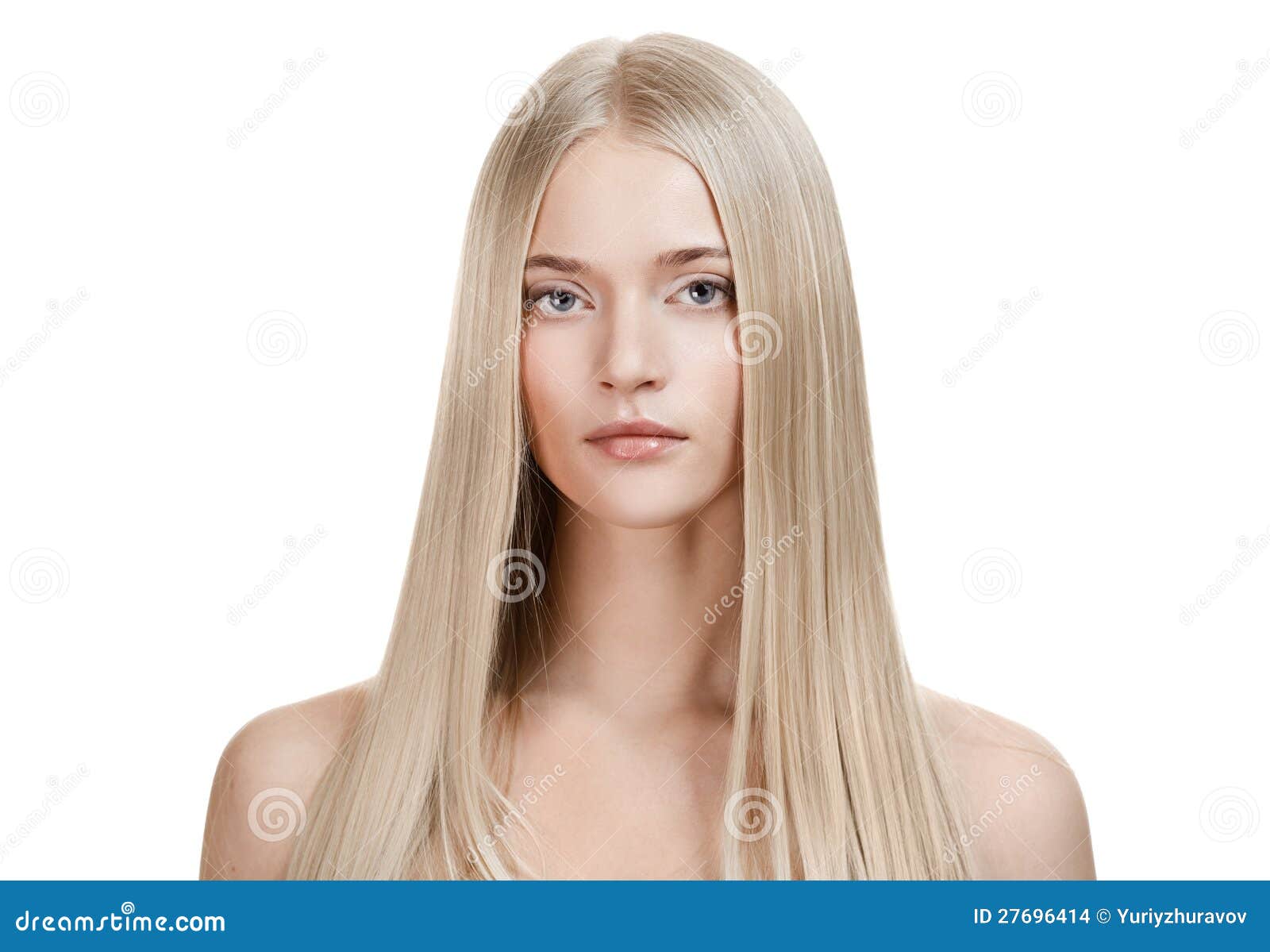 beautiful blonde girl. healthy long hair