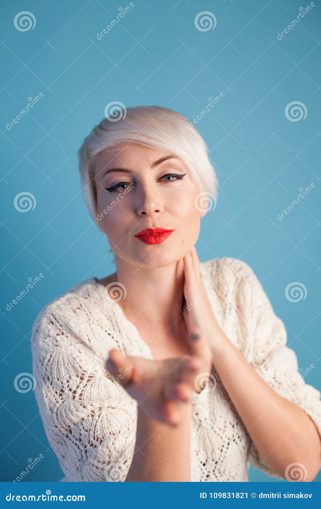 Beautiful Blonde Girl With Short Hair Stock Image Image Of Casual 