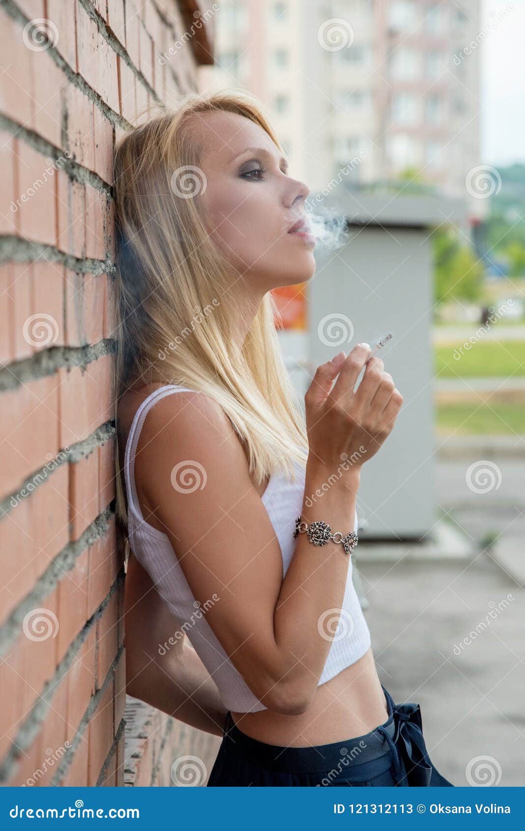 Blonde Teen Girls Smoking Cigarettes
