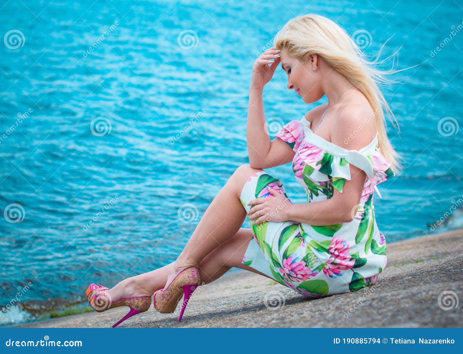 Blonde woman in a summer outfit - wide 3