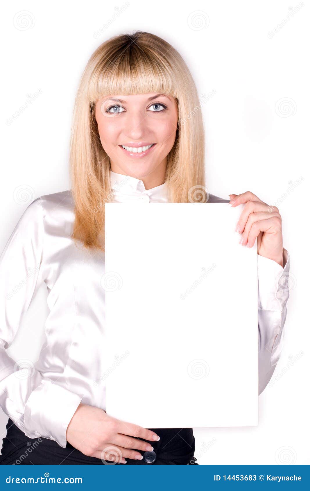 Beautiful Blonde is Holding Form Stock Image Image of people, contact