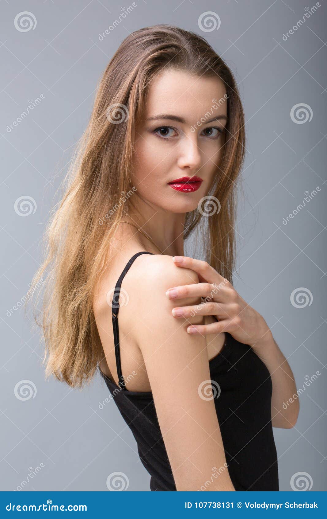 Beautiful Blonde Turning Away, Looking Over Her Shoulder Stock Image ...
