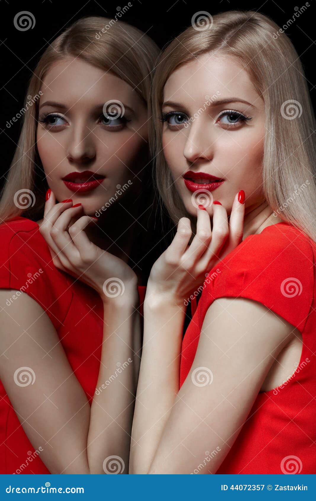 Beautiful Blonde Woman Stock Image Image Of Finger Makeup 44072357