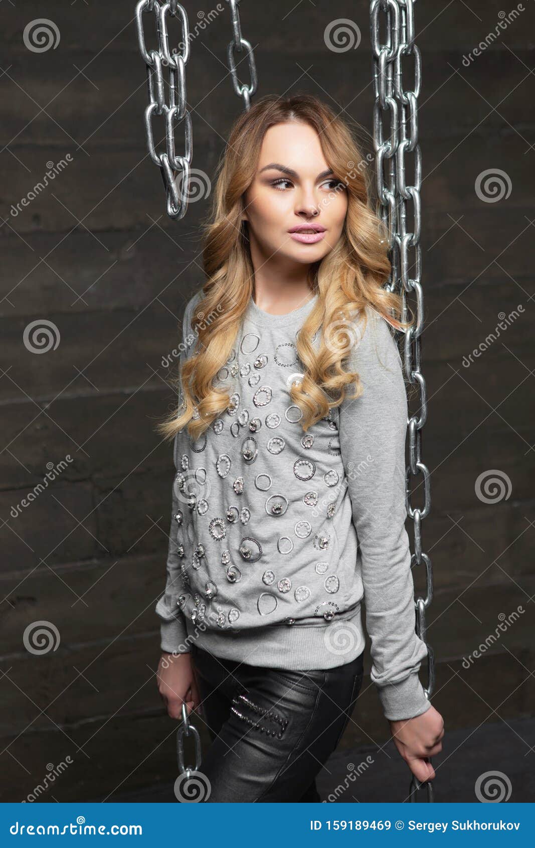 Beautiful Blonde Woman Posing Standing Stock Image - Image of caucasian ...