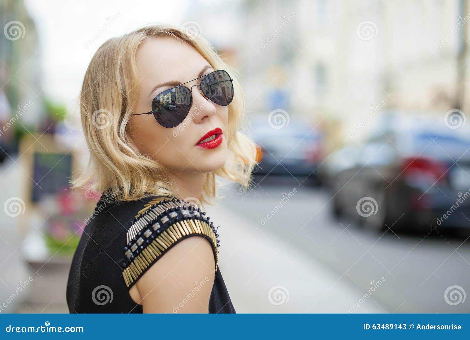 Beautiful Blonde Woman In Sunglasses Stock Image Image Of Adult Elegance 63489143