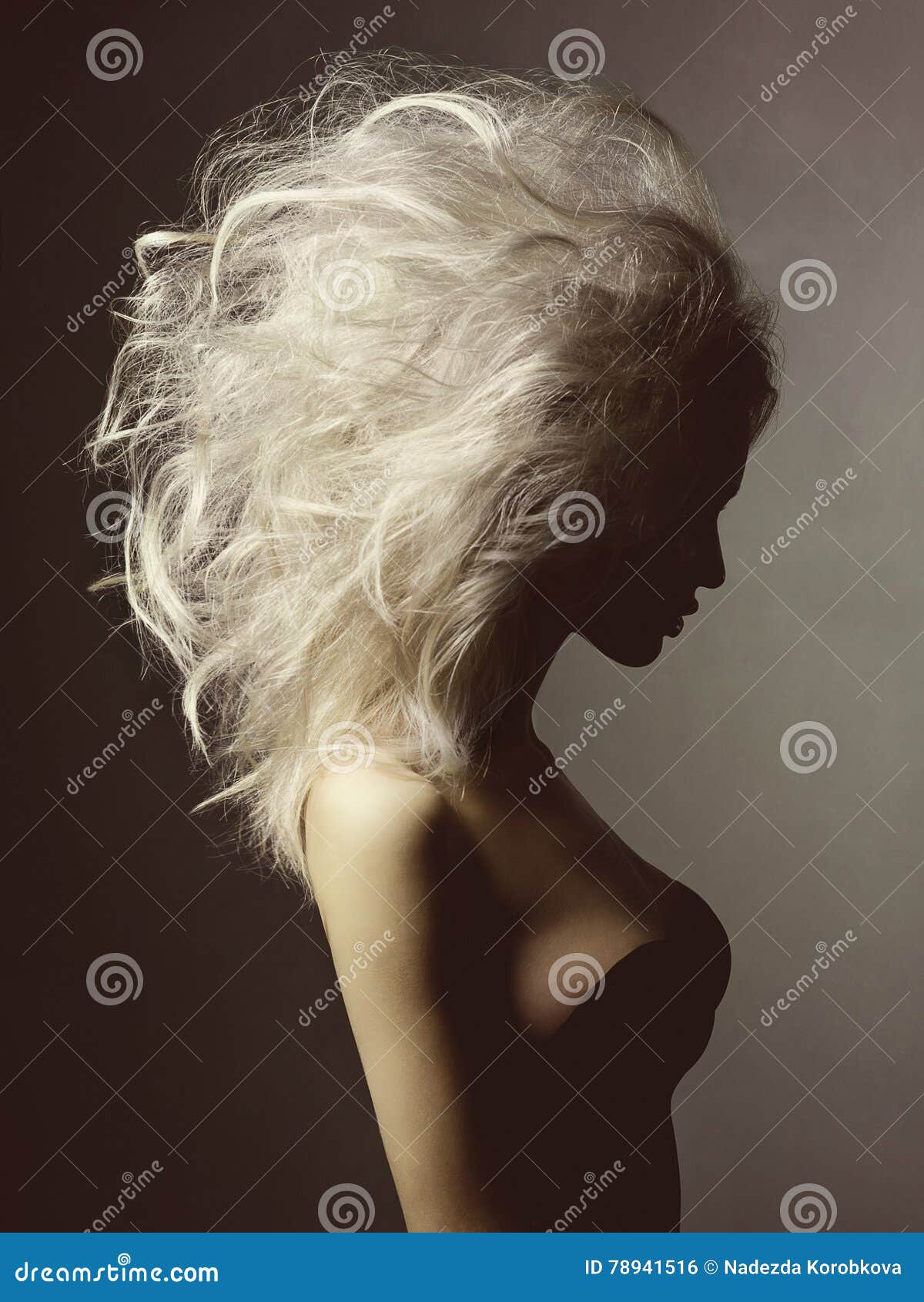 beautiful blonde woman with volume hairstyle