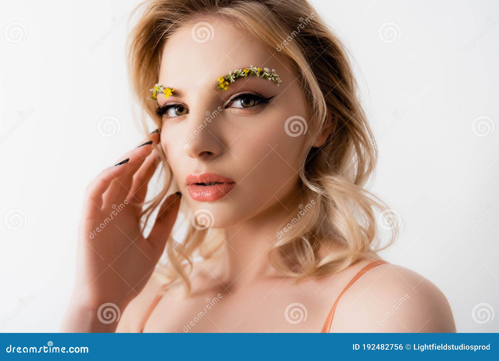 Blonde woman with wildflowers in her hair - wide 4