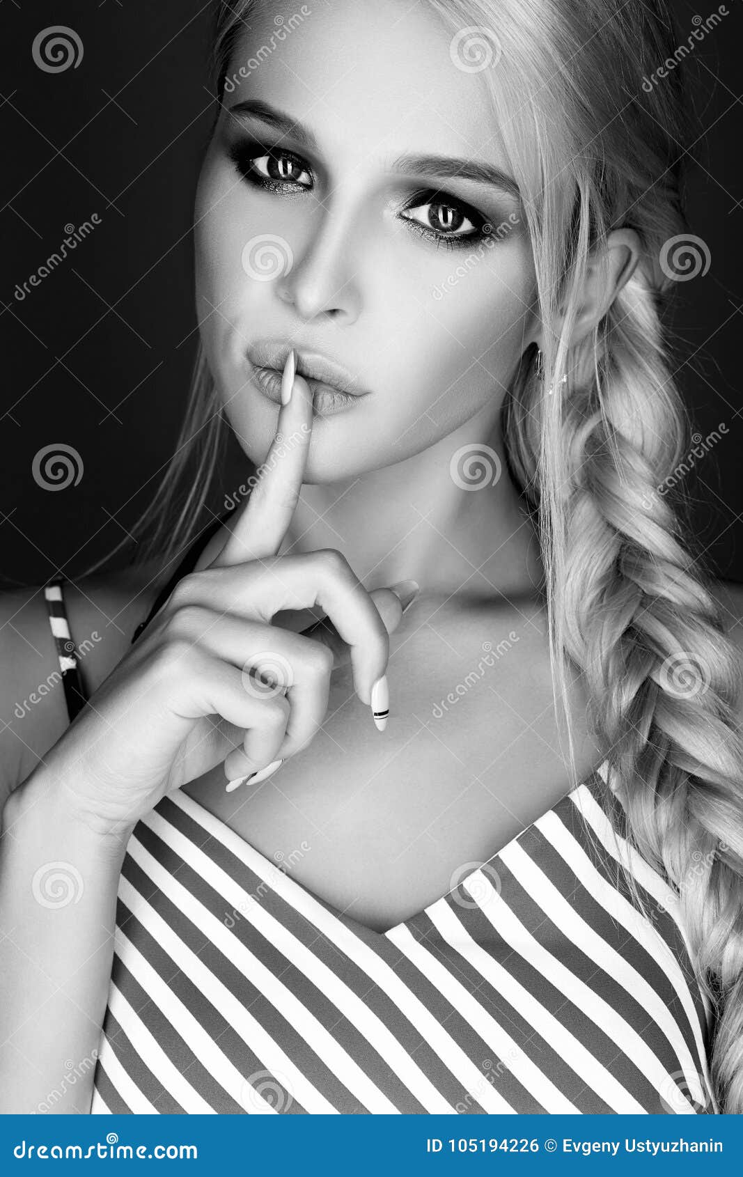 https www dreamstime com beautiful blonde young woman black white braided hair beauty fashion portrait blond sexy girl image105194226