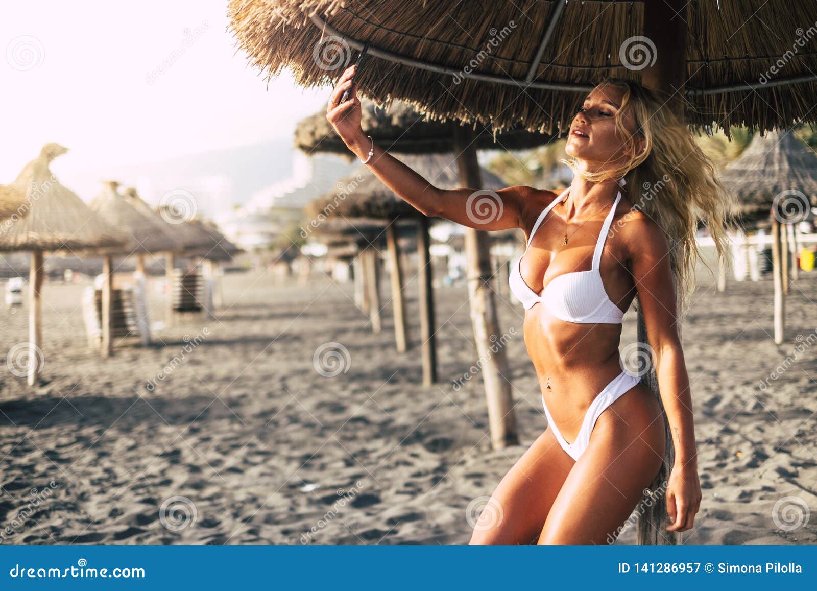 sexy women beach selfie