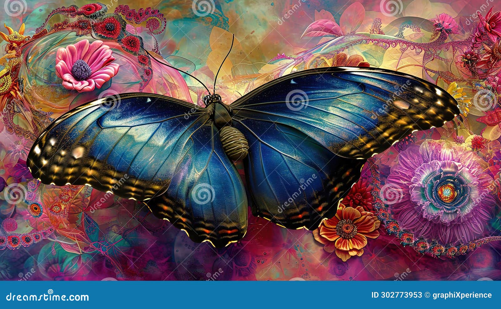 beautiful blue butterfly
