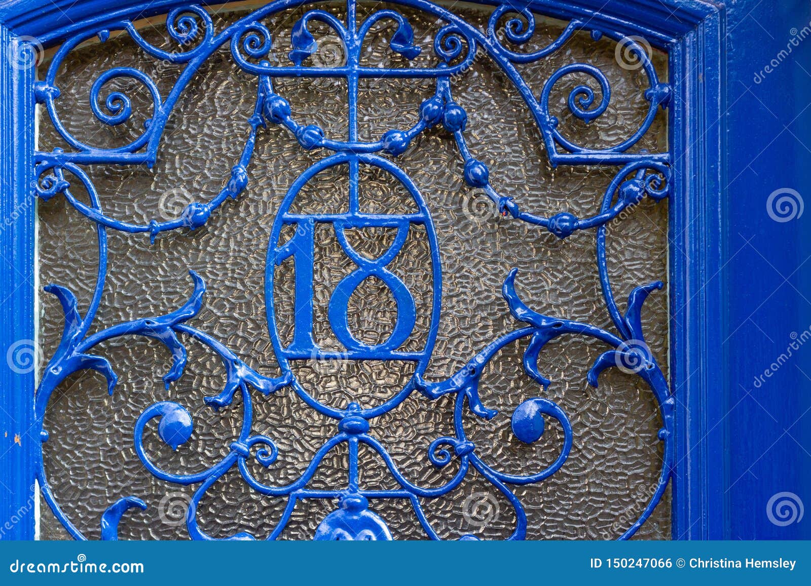 House Number 18 With The Eighteen As Wrought Iron Stock Photo Image Of Eightyfour Wrought 150247066