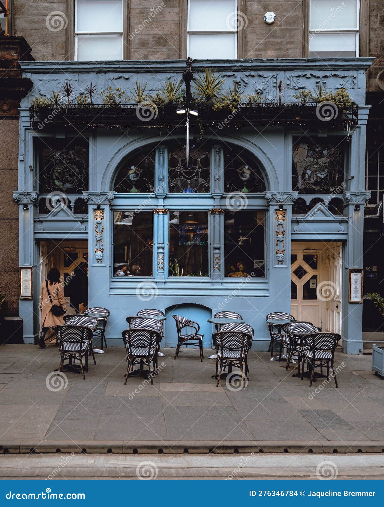 Outdoor Seating at a Cafe in Edinburgh Stock Photo Image of cafe