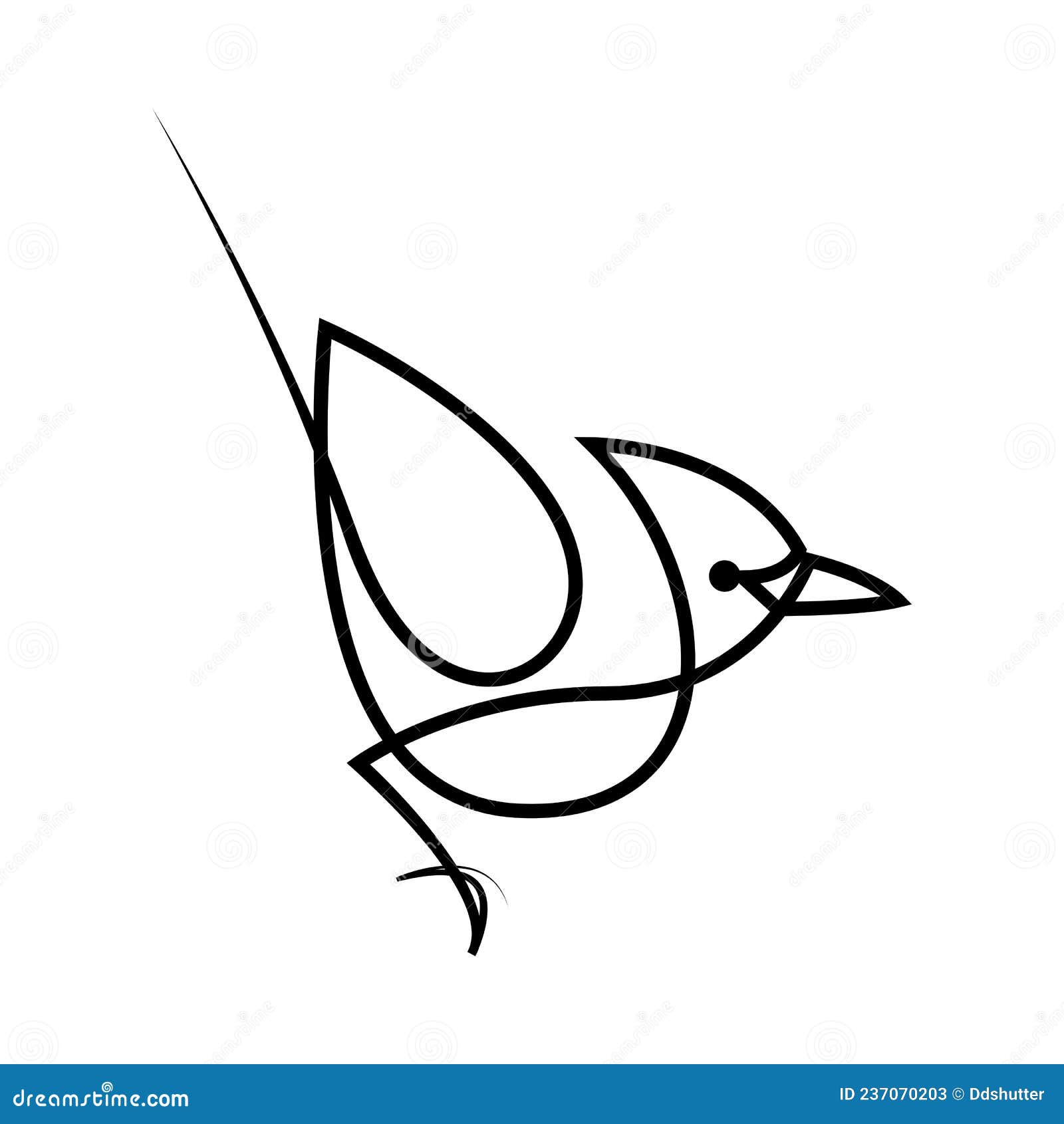 Beautiful Blue Jay or Red Cardinal One Line Illustration, Outline Drawing,  Vector Art. Simple Bird Logo. Stock Vector - Illustration of wildlife,  background: 237070203