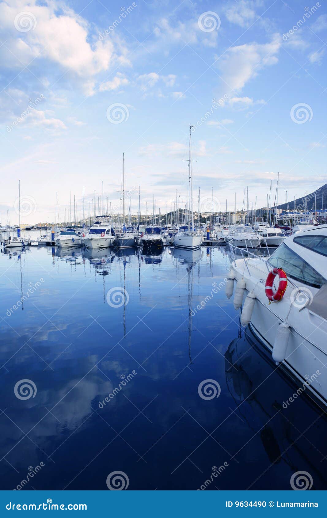 Beautiful Blue Marina in Mediterranean Sea Stock Photo Image of