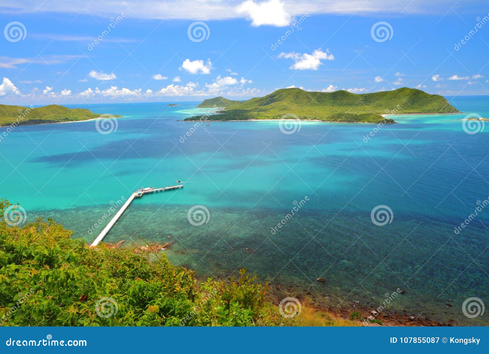 Beautiful Blue Seascape at Khao Ma Cho Pier Samaesan Island Chonburi at ...