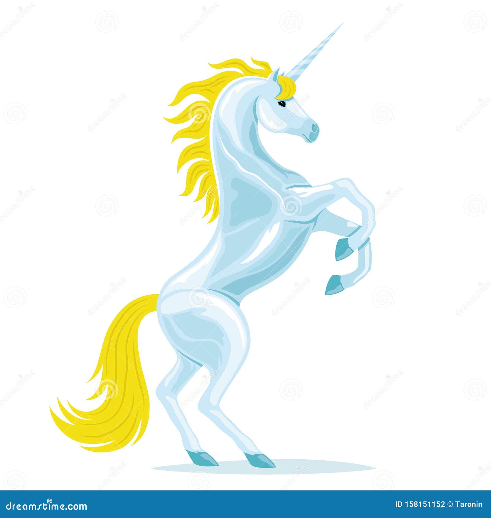 Beautiful blue unicorn. stock vector. Illustration of graphic - 158151152