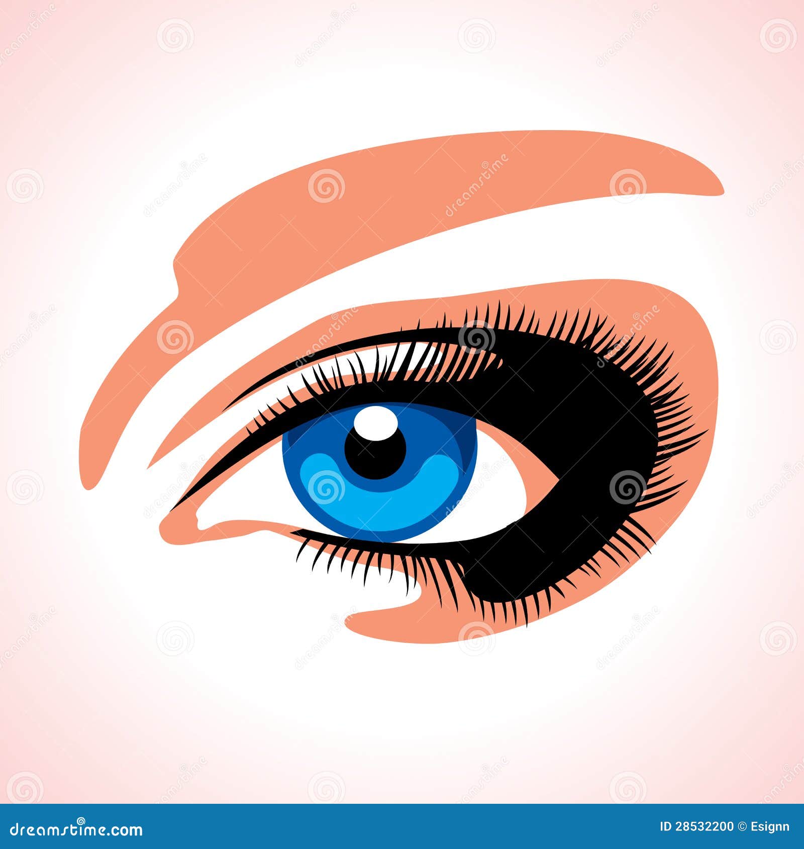 Beautiful blue womans eye. stock vector. Illustration of bright - 28532200