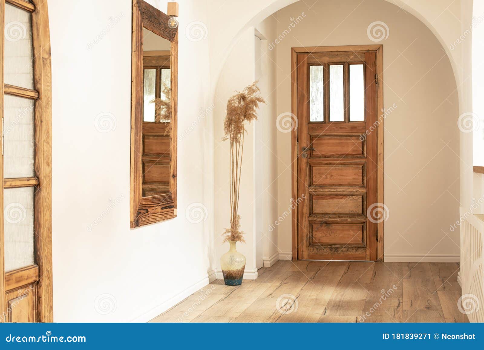 Beautiful Boho Interior Of Hallway Stock Image Image Of Mirror