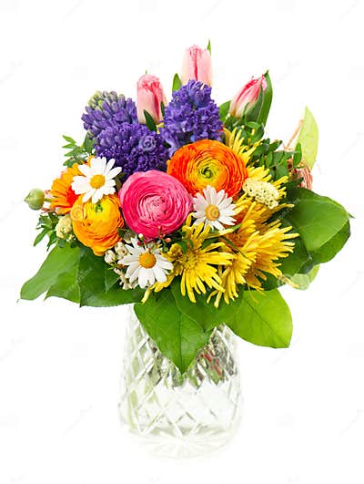 Beautiful Bouquet of Colorful Spring Flowers Stock Image - Image of ...