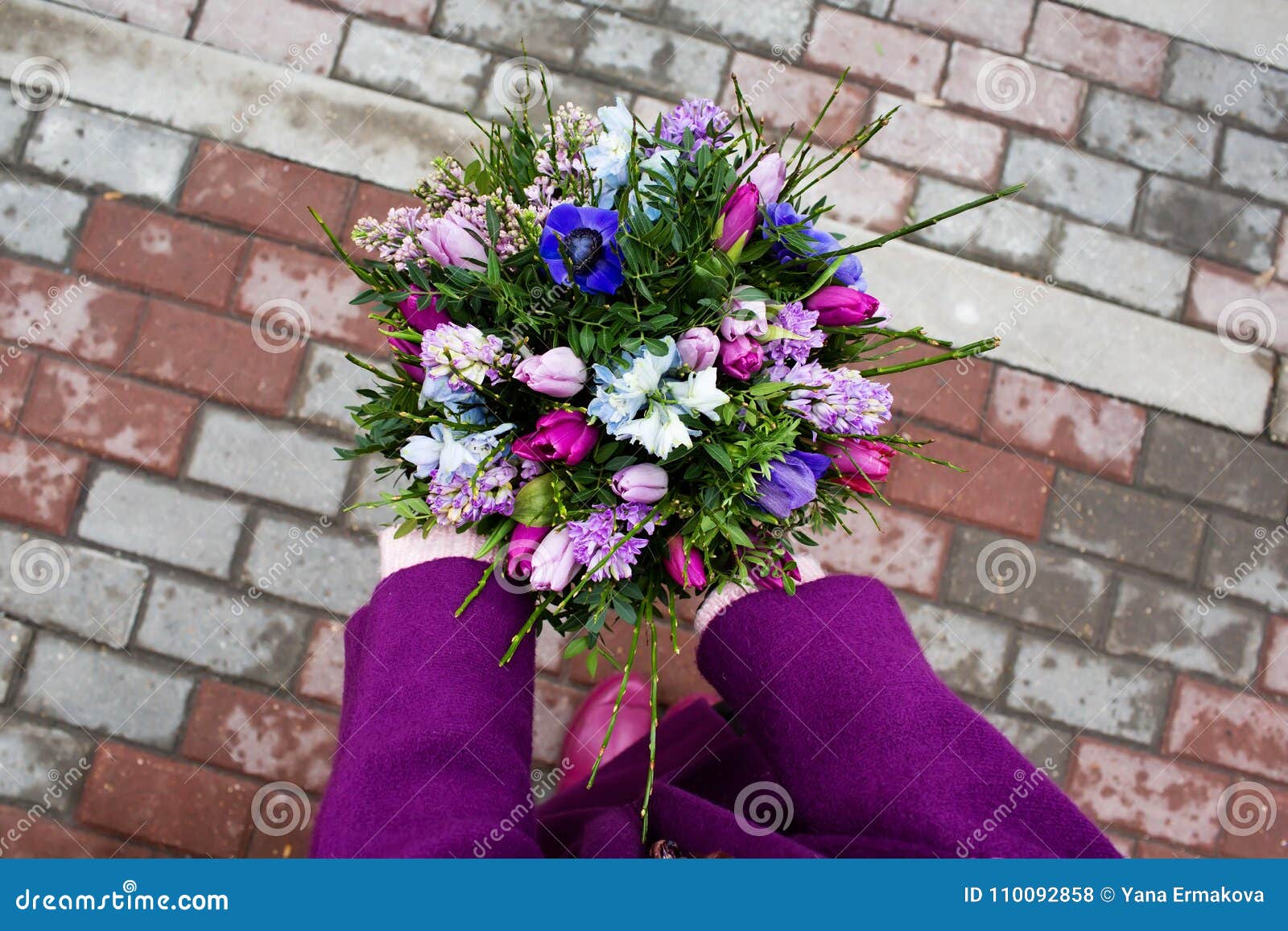 beautiful bouquet in female hands