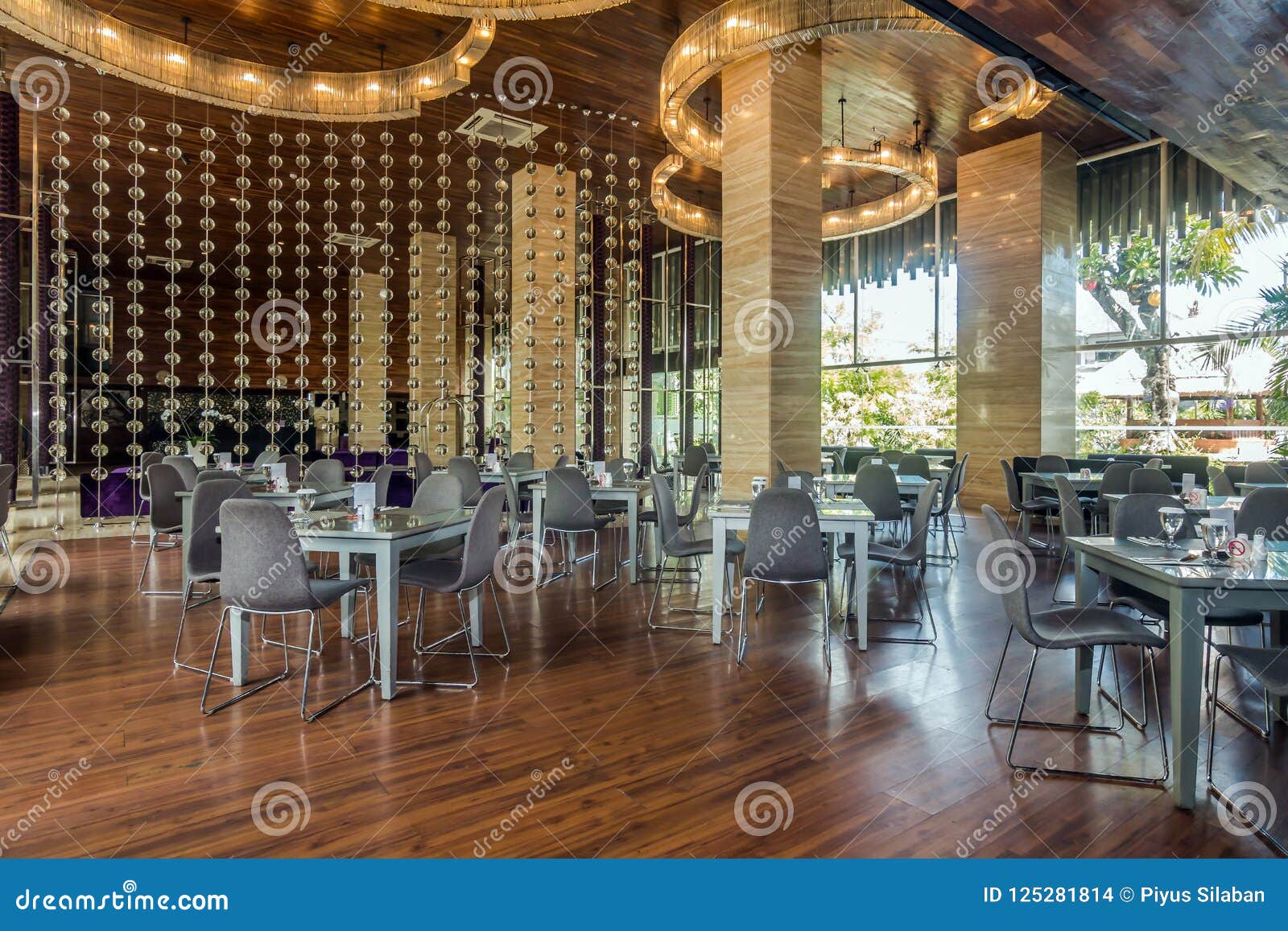 Beautiful Breakfast Area at Luxury Hotel Stock Photo - Image of daytime