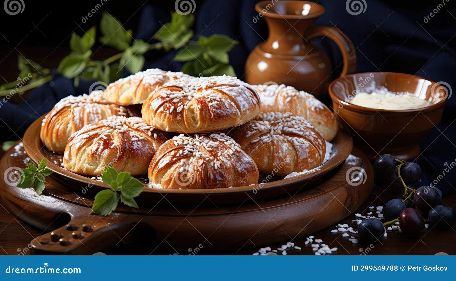 Beautiful Breakfast: Sweet Homemade Buns Stock Photo - Image of