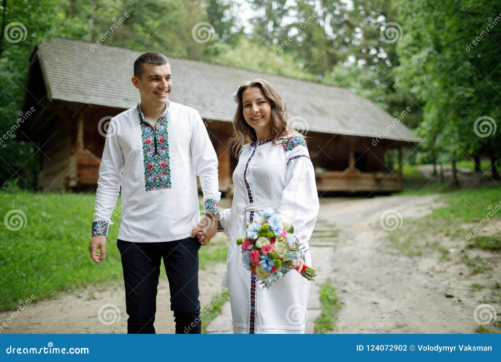 https://thumbs.dreamstime.com/z/beautiful-bride-groom-ukrainian-style-standing-w-lovely-couple-ukrainian-national-costumes-outdoors-ethnic-124072902.jpg