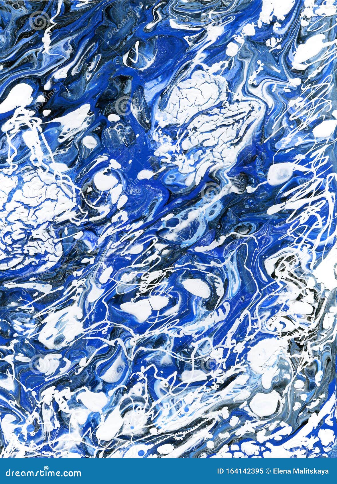 Beautiful Bright Abstract Texture in Blue Tone. Drops of White and Blue ...