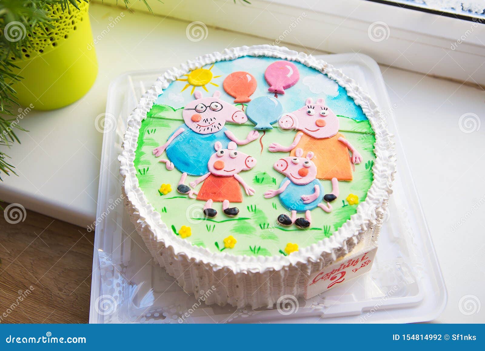 Beautiful and Bright Children`s Cake with a Cartoon Hero - Pigpa Peppa  Stock Illustration - Illustration of holiday, gourmet: 154814992