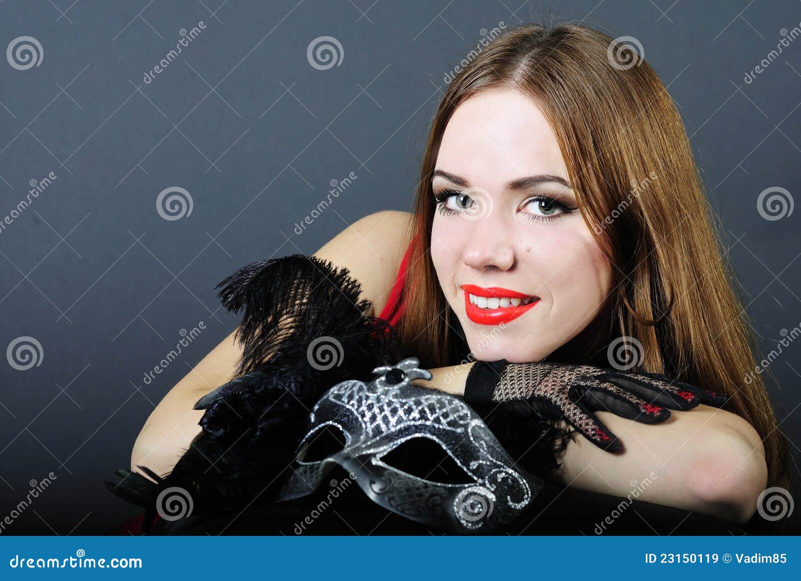 Beautiful Bright Girl with Mask Stock Image Image of look, masquerade