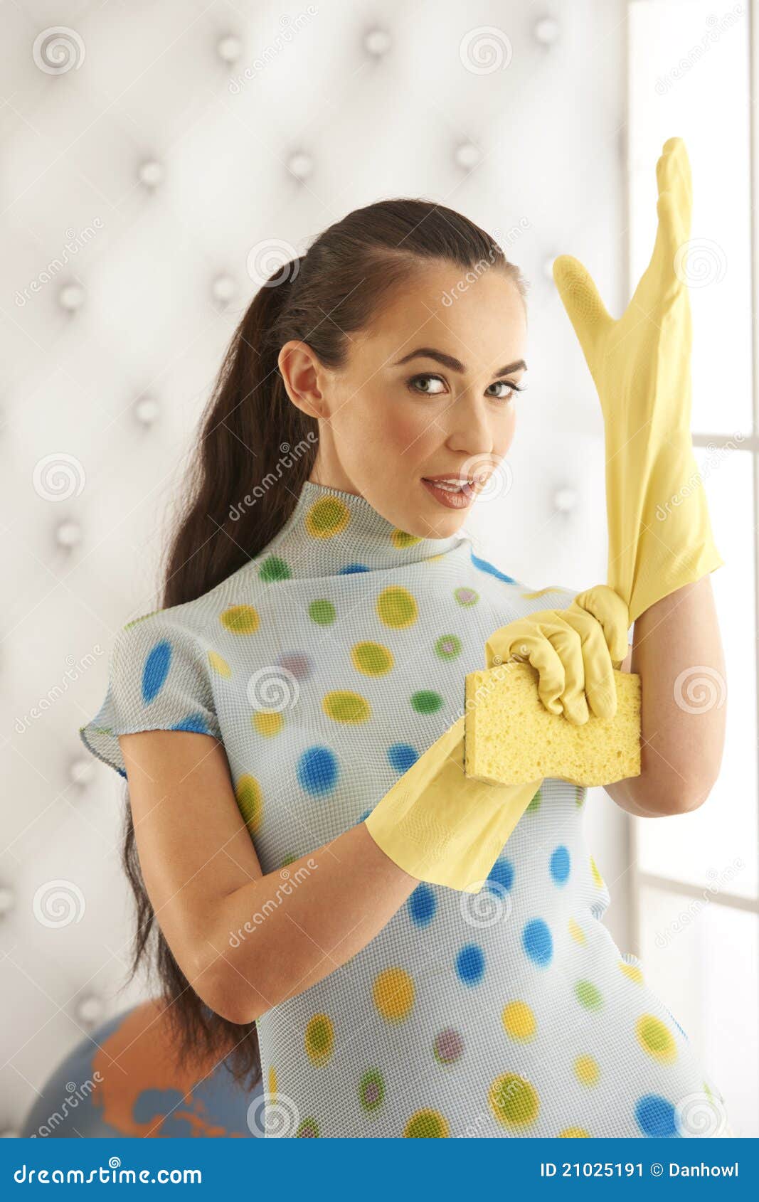 Beautiful Cleaning Gloves Stock Image Image of caucasian
