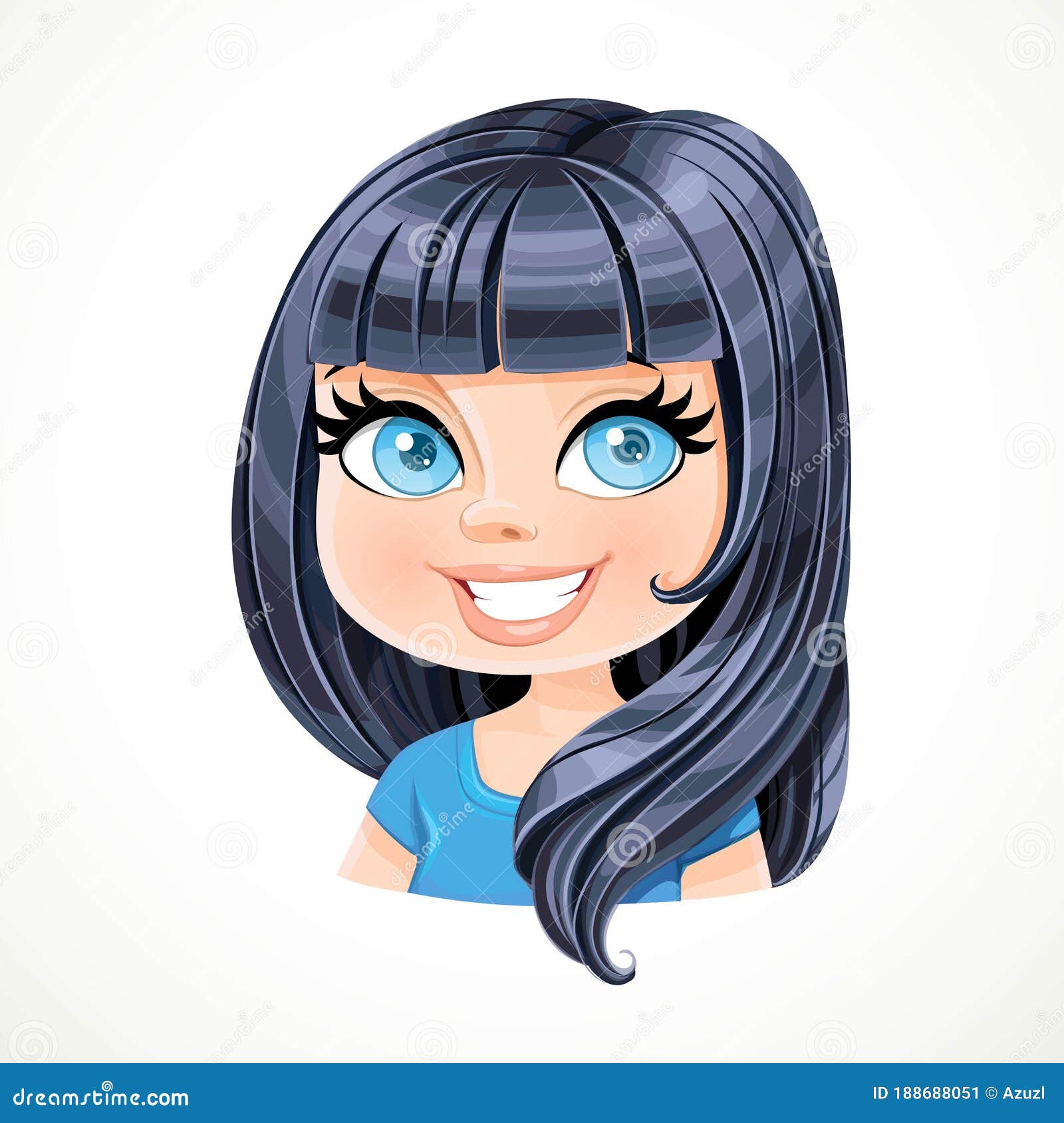 clipart lady black hair