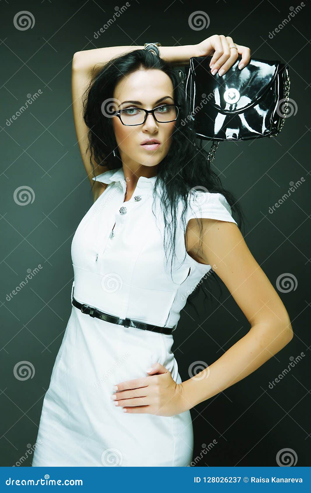 Beautiful Brunette Girl In Glasses Stock Image Image Of Girl 