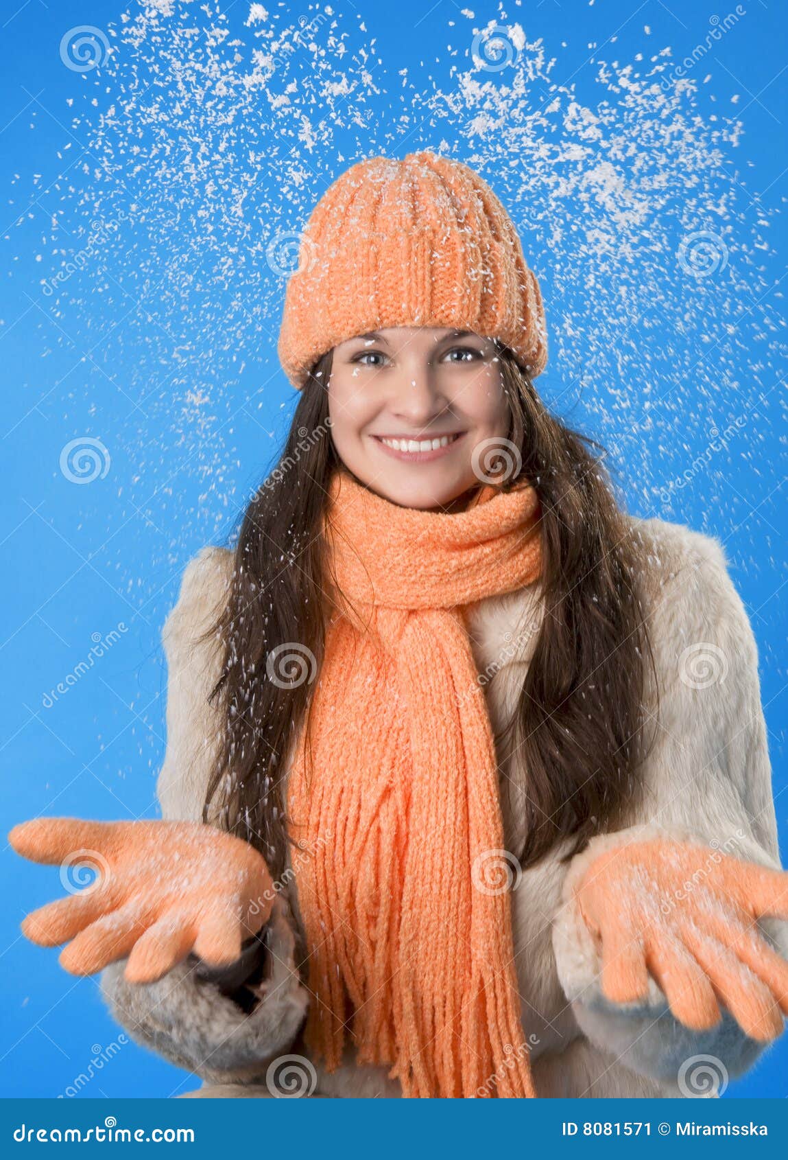 Beautiful Girl in the Orange Cap Stock Image Image of pretty