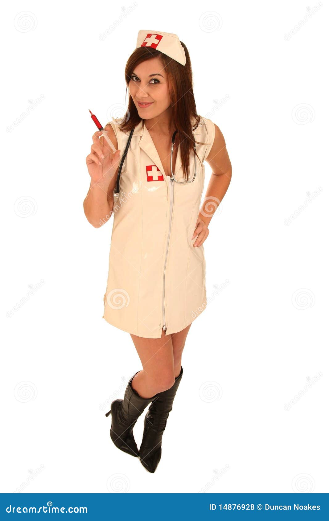 Sexy Brunette Fantasy Nurse Stock Photos, Sexy Brunette 