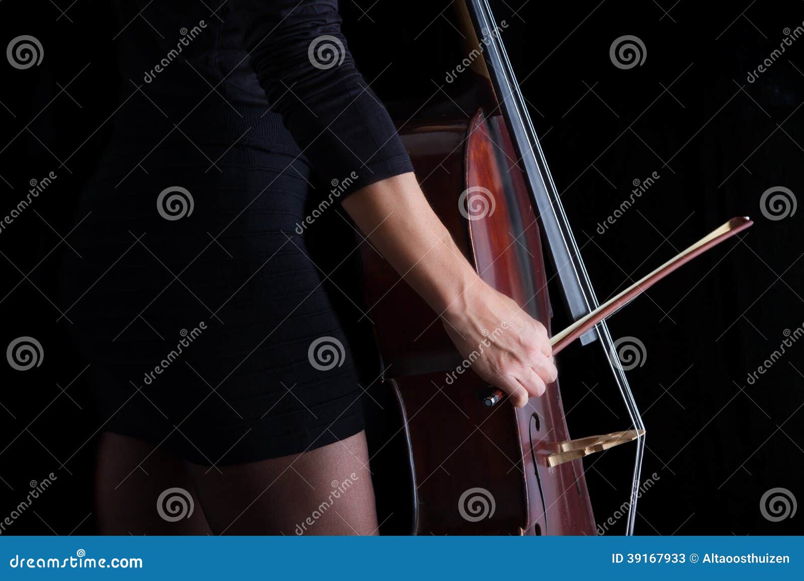 Beautiful Playing Cello in Black Dress Stock Image Image of inspiration, instrumental