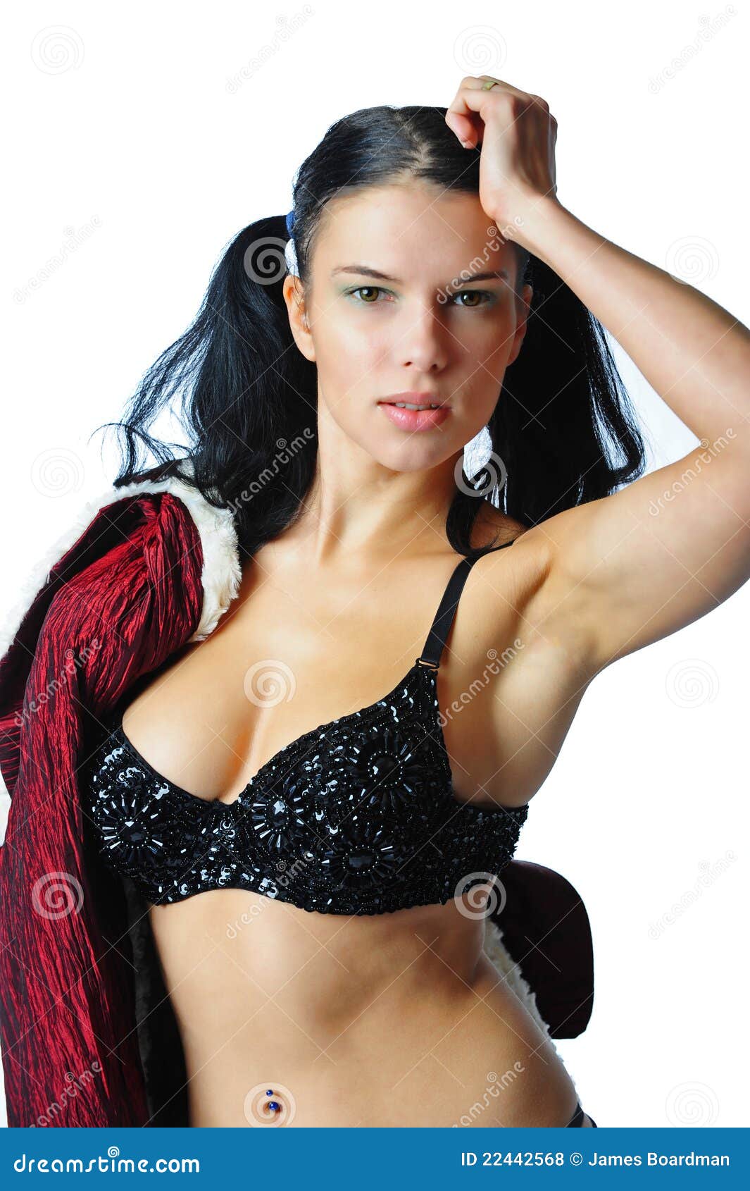 Brunette Woman Taking Off Her Bra Stock Photos - Free & Royalty