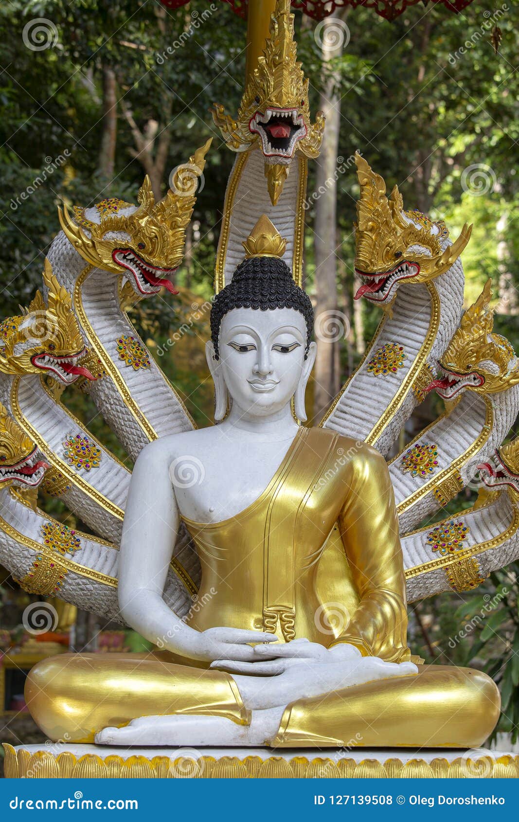 Beautiful Buddha Statue with Naga Heads at Buddhist Temple ...