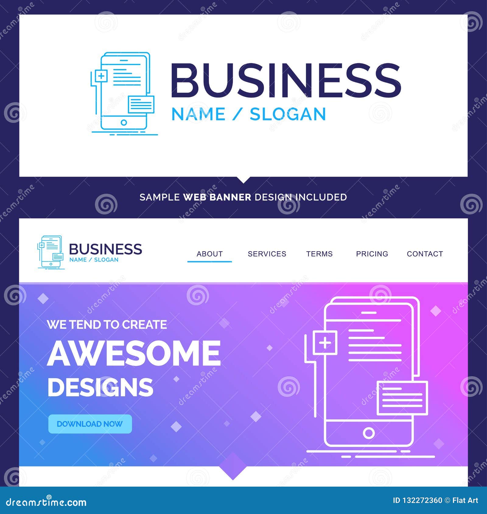 beautiful business concept brand name frontend, interface, mobil